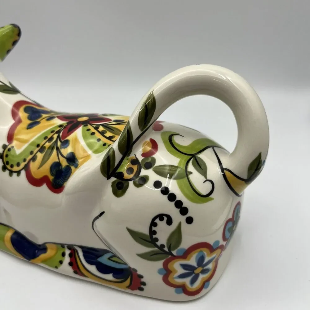 Espana Lifestyle Bocca ceramic cow shaped covered butter dish 8x5 in